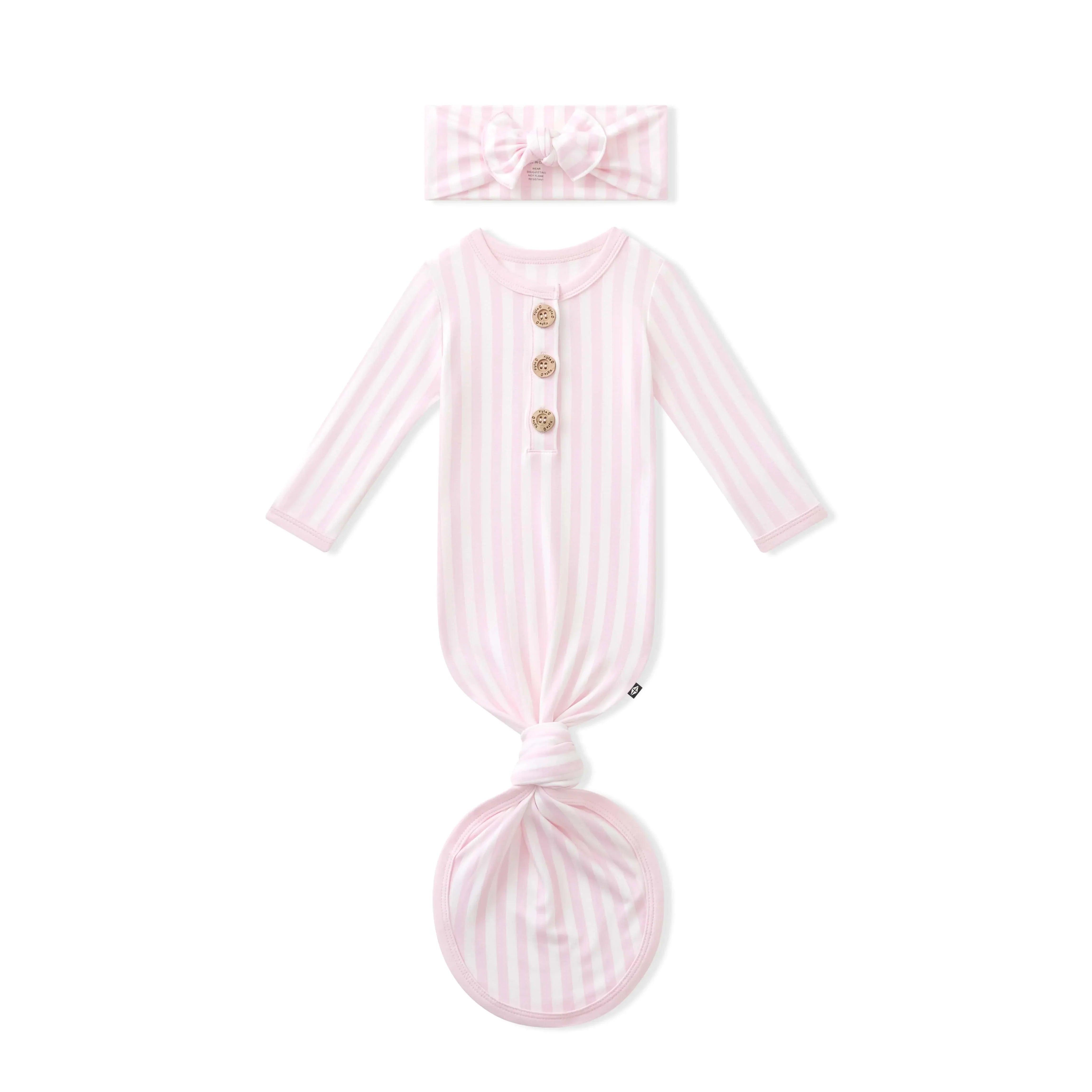 Knotted Gown with Bow Set in Small Sakura Stripe Secondary image