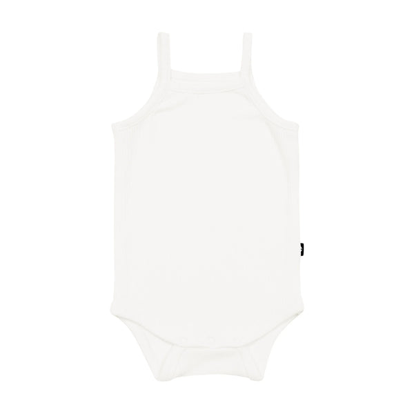 Ribbed Spaghetti Strap Bodysuit in Cloud