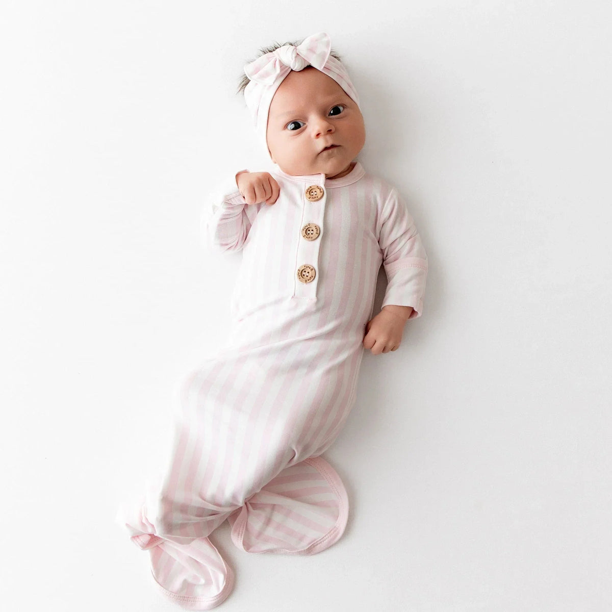 Knotted Gown with Bow Set in Small Sakura Stripe Main image