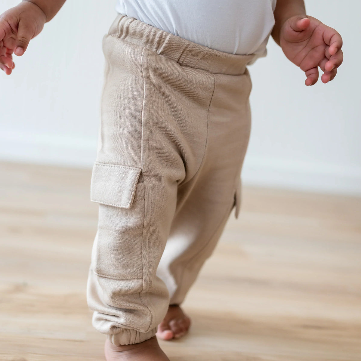 Fleece Cargo Pants in Almond Main image