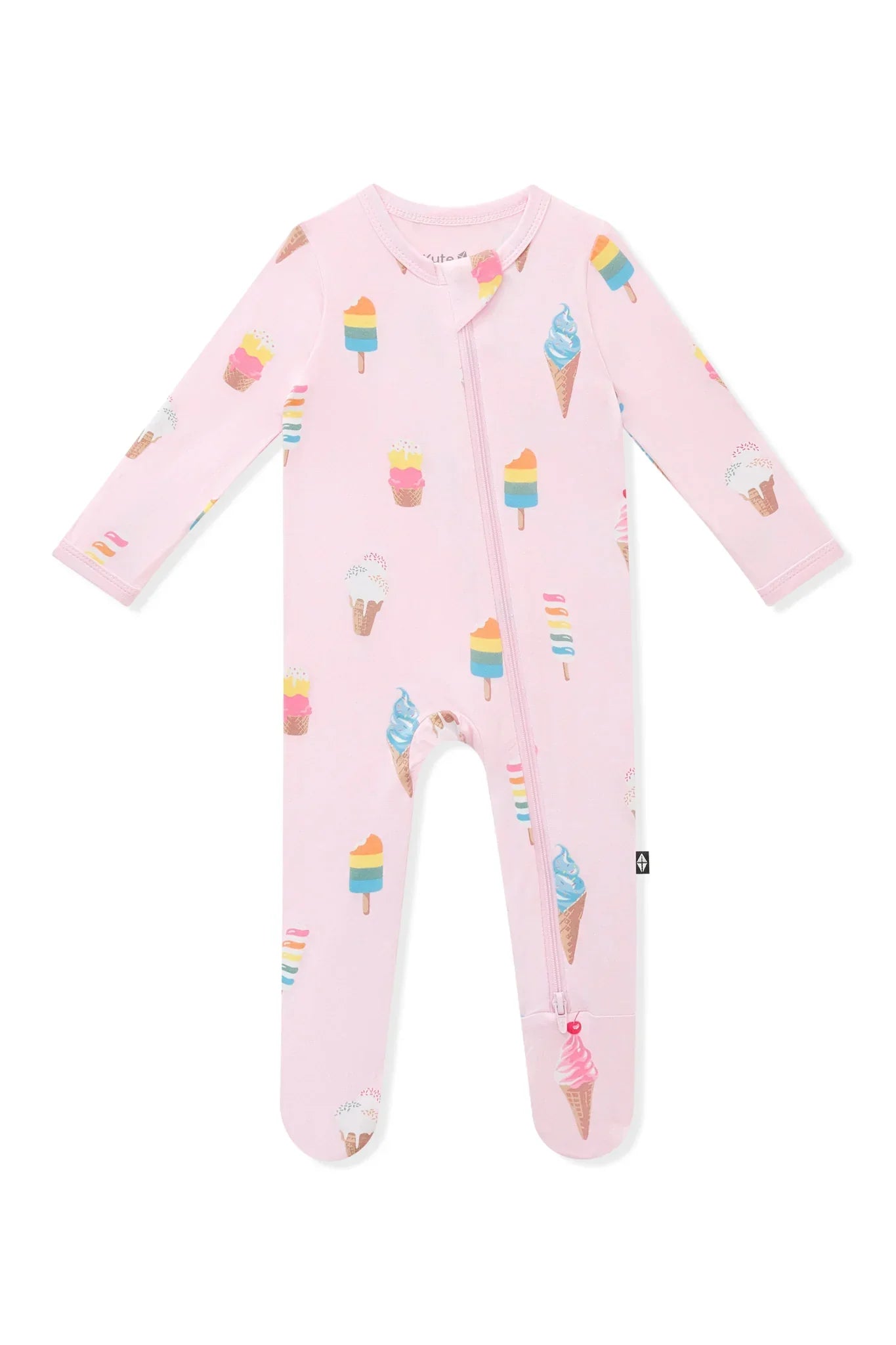 Zippered Footie in Sakura Ice Cream Secondary image