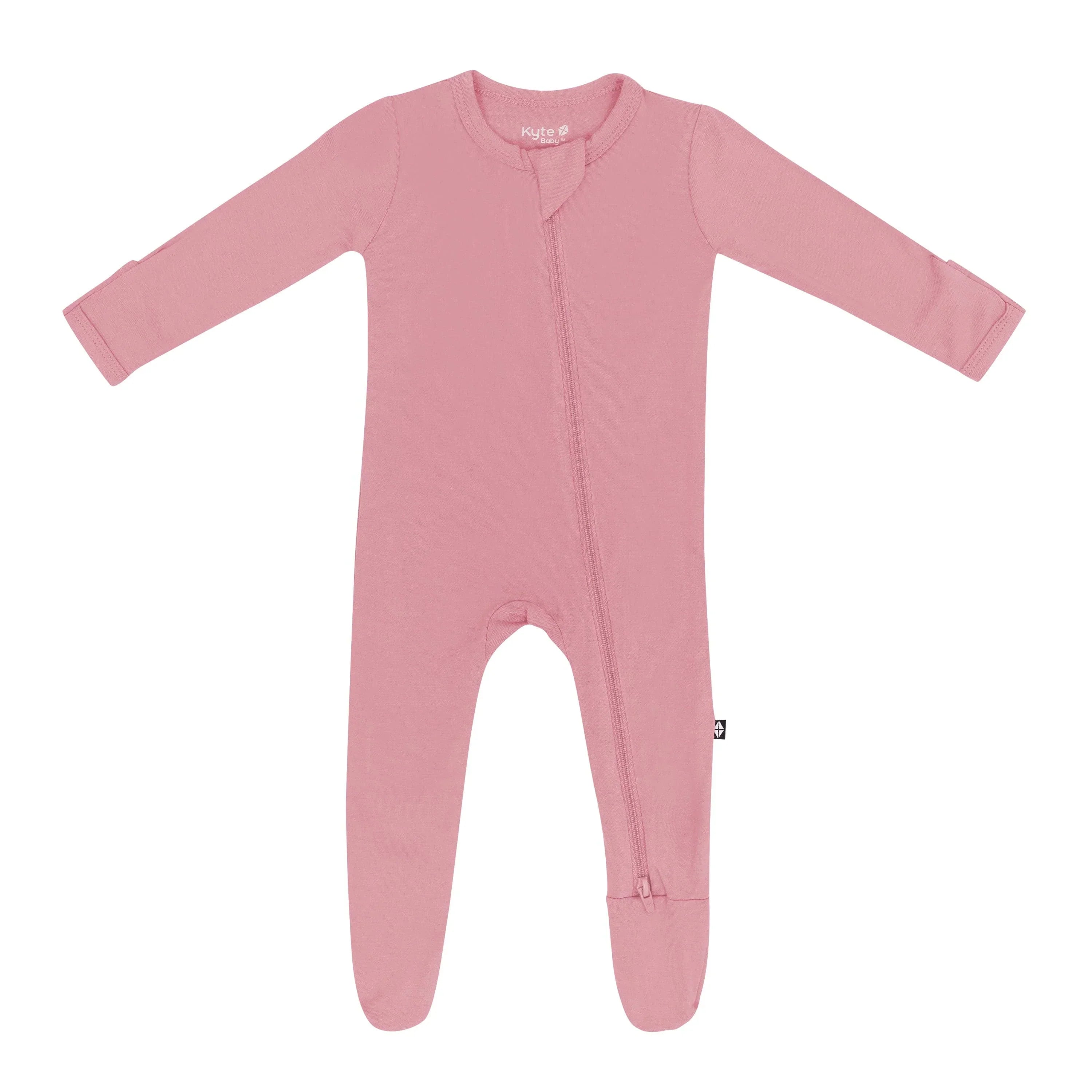 Zippered Footie in Apple Blossom Secondary image