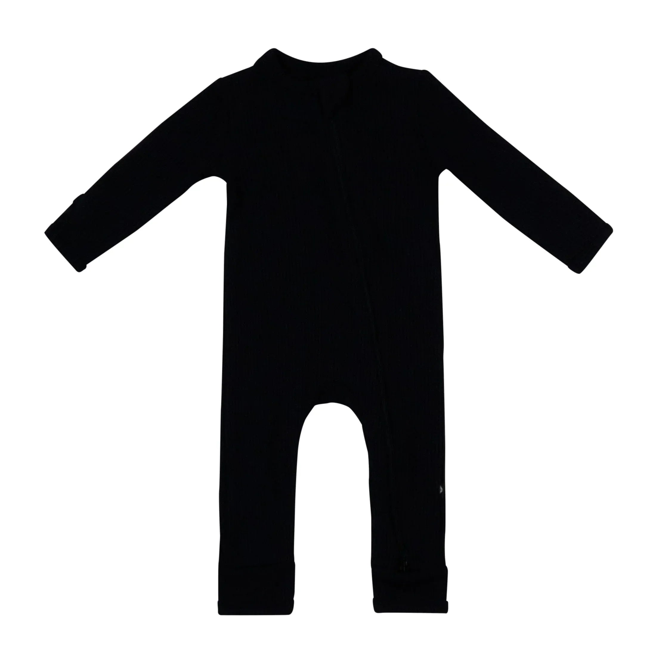 Ribbed Zipper Romper in Midnight Secondary image