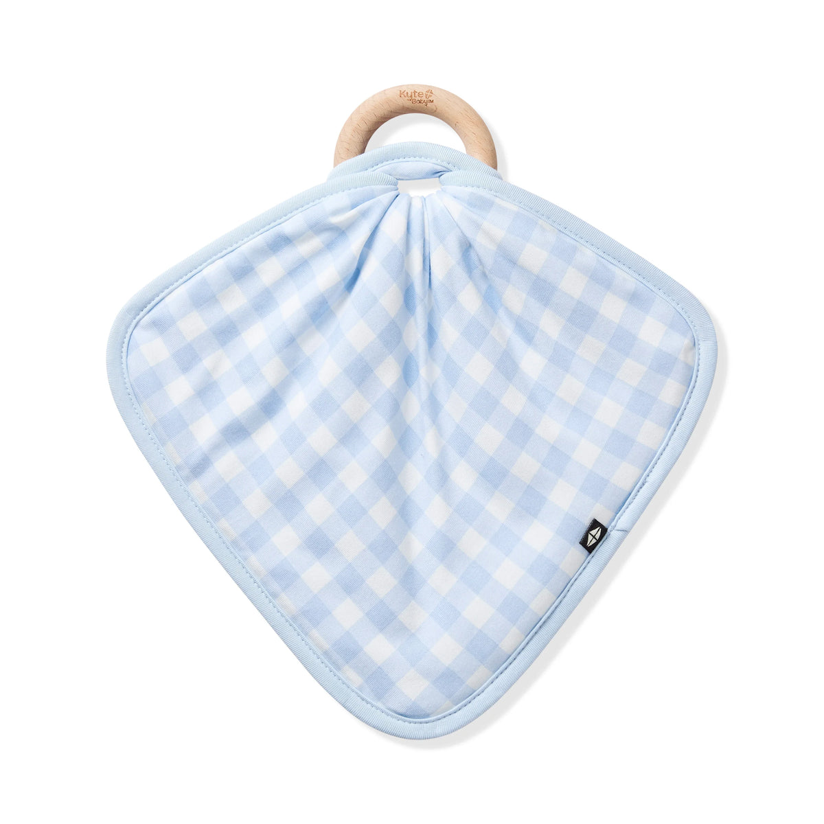 Lovey in Gingham Breeze with Removable Wooden Teething Ring Main image