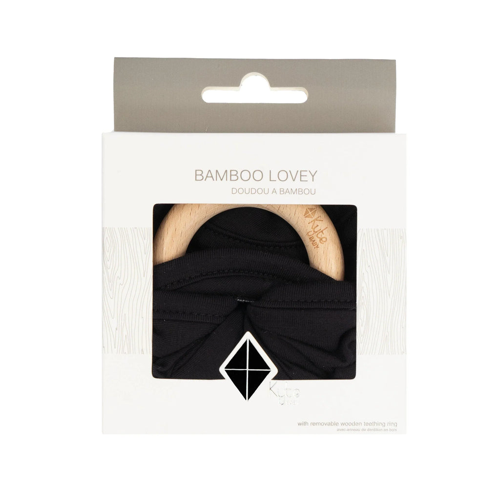 Lovey in Midnight with Removable Wooden Teething Ring