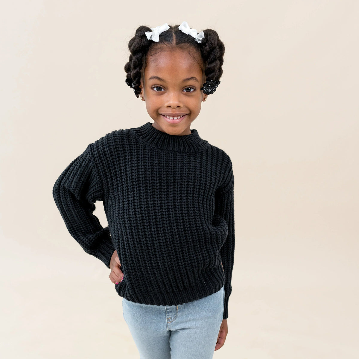 Chunky Knit Sweater in Midnight Main image