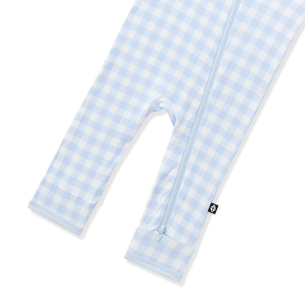 Zippered Romper in Gingham Breeze