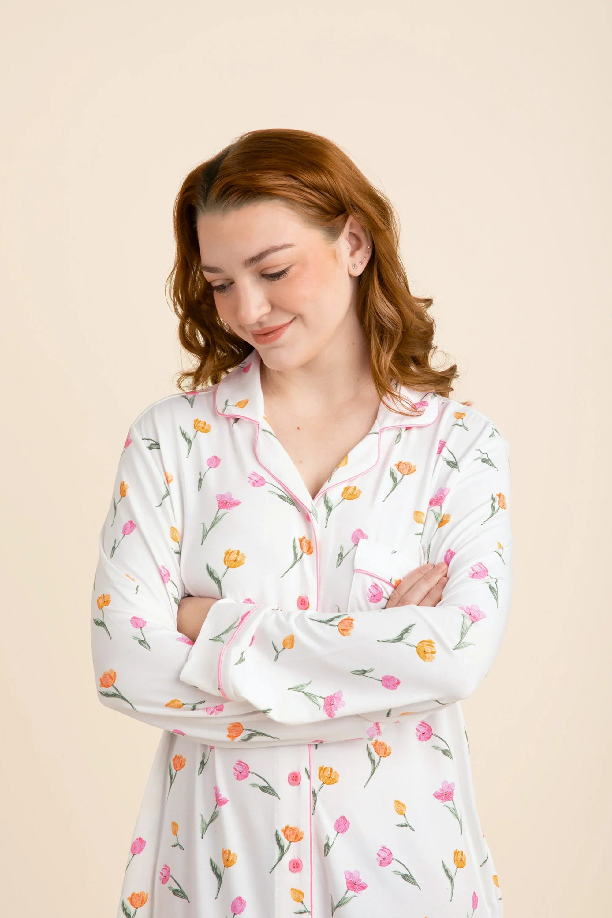 Long Sleeve Women’s Nightshirt in Tulip Secondary image
