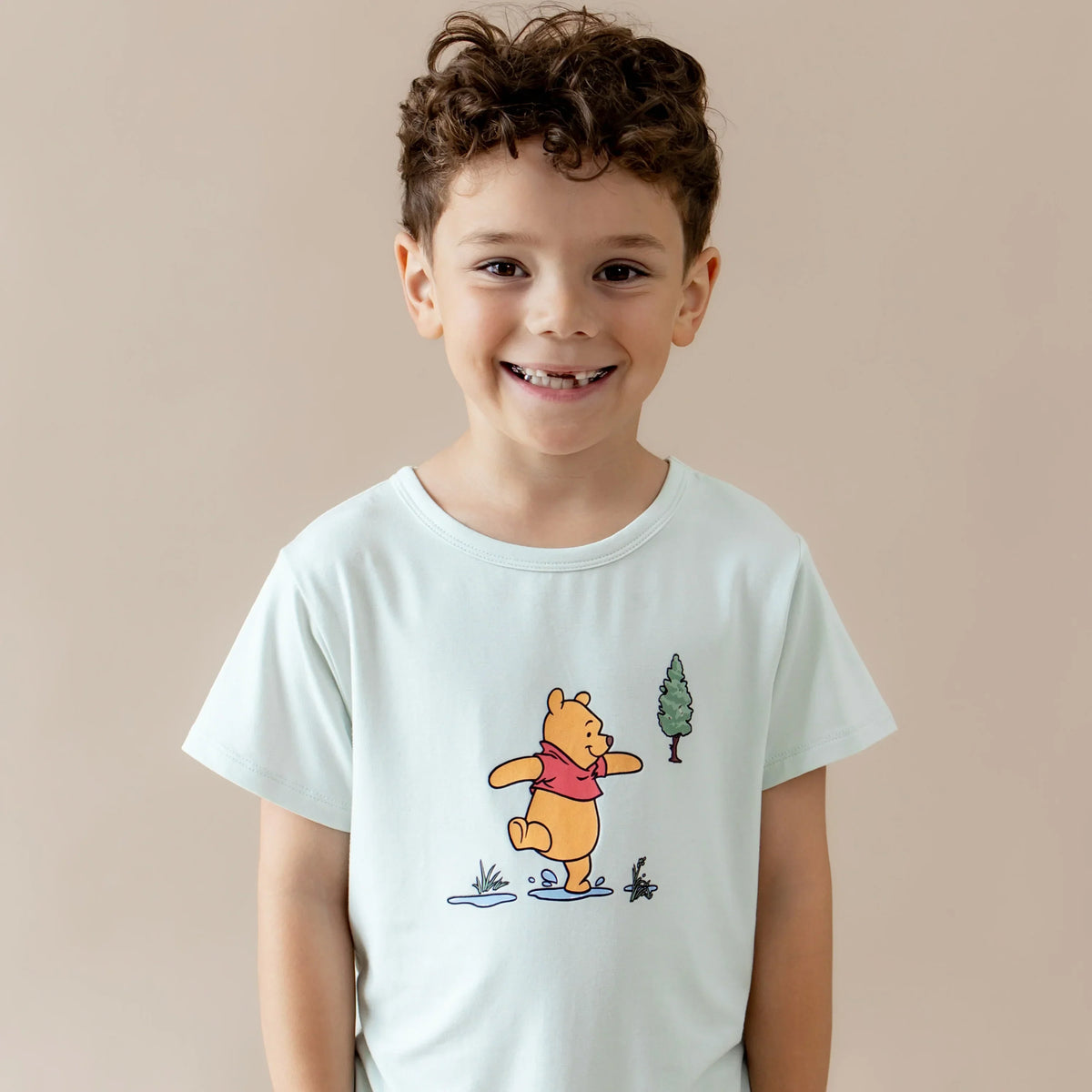 Toddler Basic Tee in Winnie the Pooh on Dew Main image
