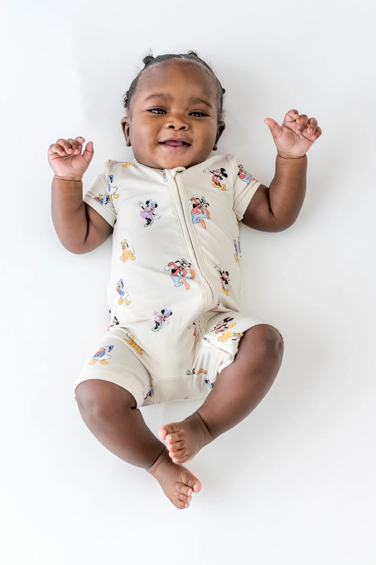 Zipper Shortall Romper in Mickey Mouse and Friends Main image