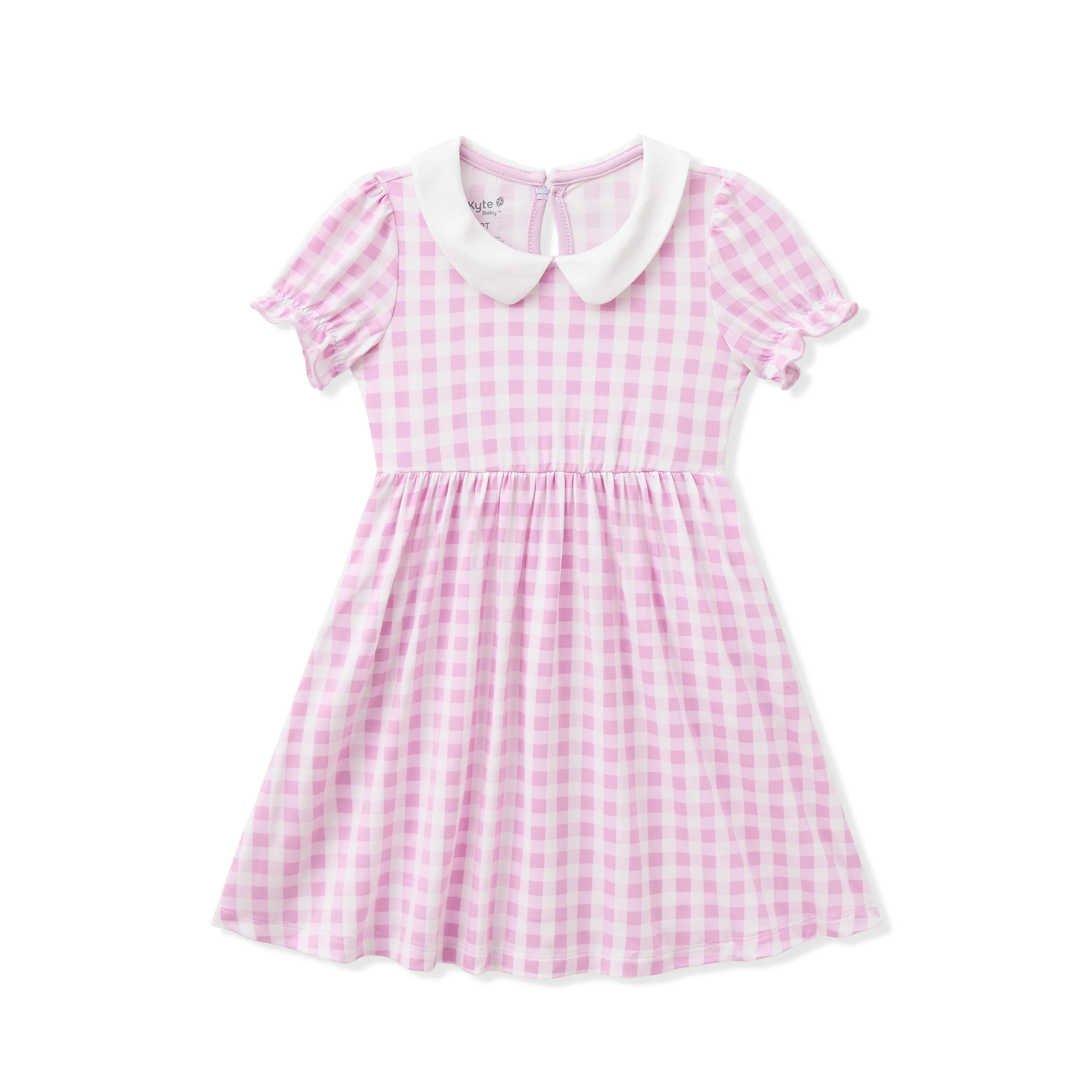 Peter Pan Collar Dress in Gingham Thistle Secondary image