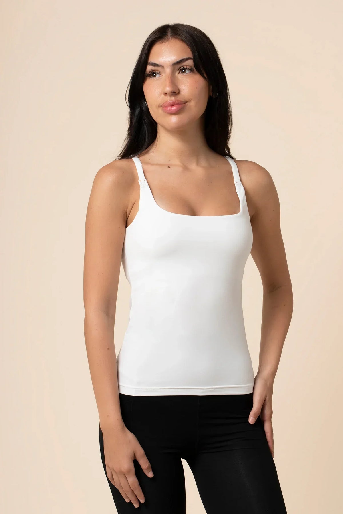 Women's Nursing Tank in Snow Main image