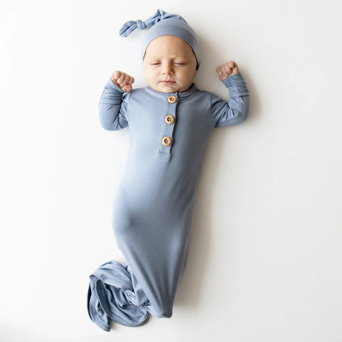 Knotted Gown with Hat Set in Slate Main image