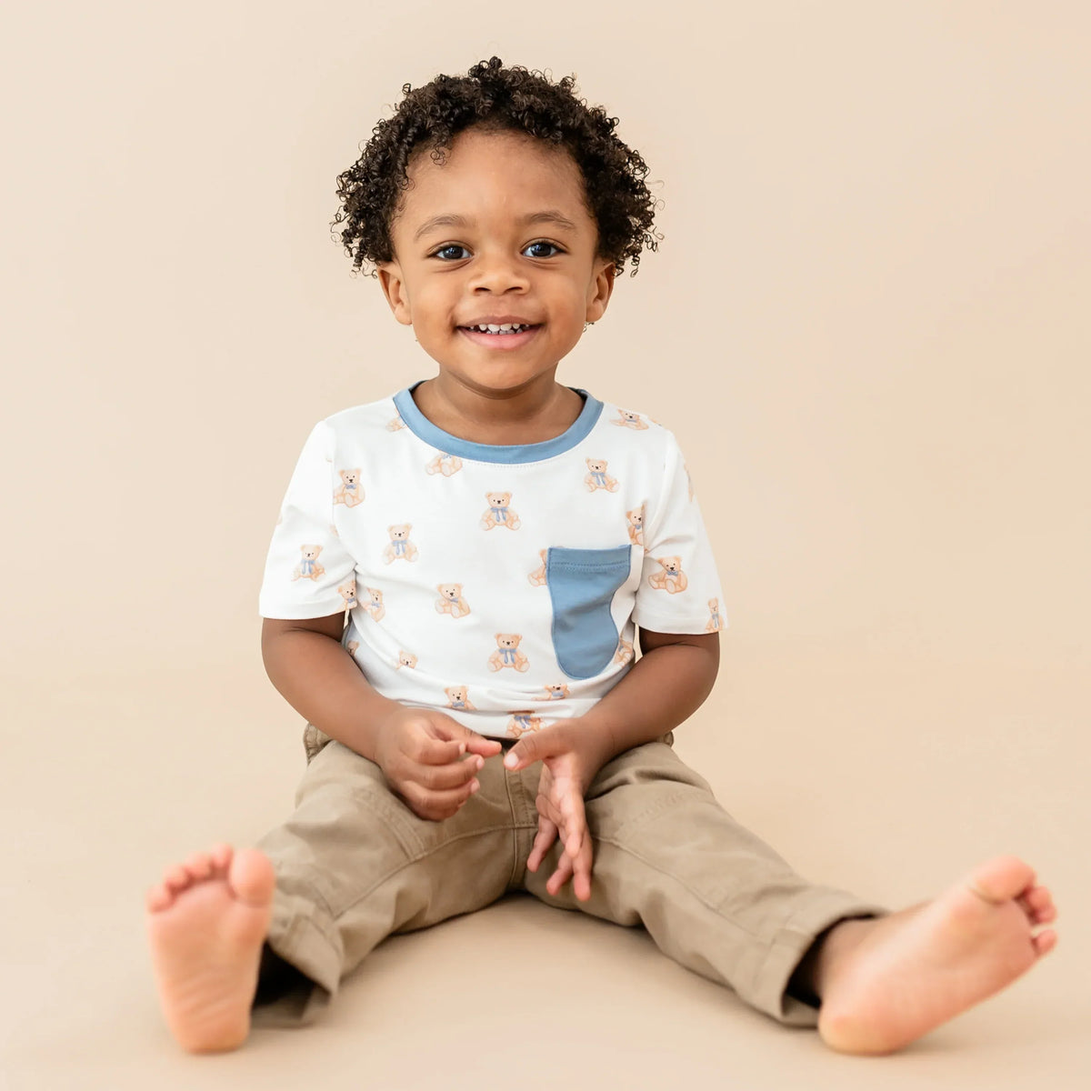 Toddler Crew Neck Tee in Teddy Bear Main image
