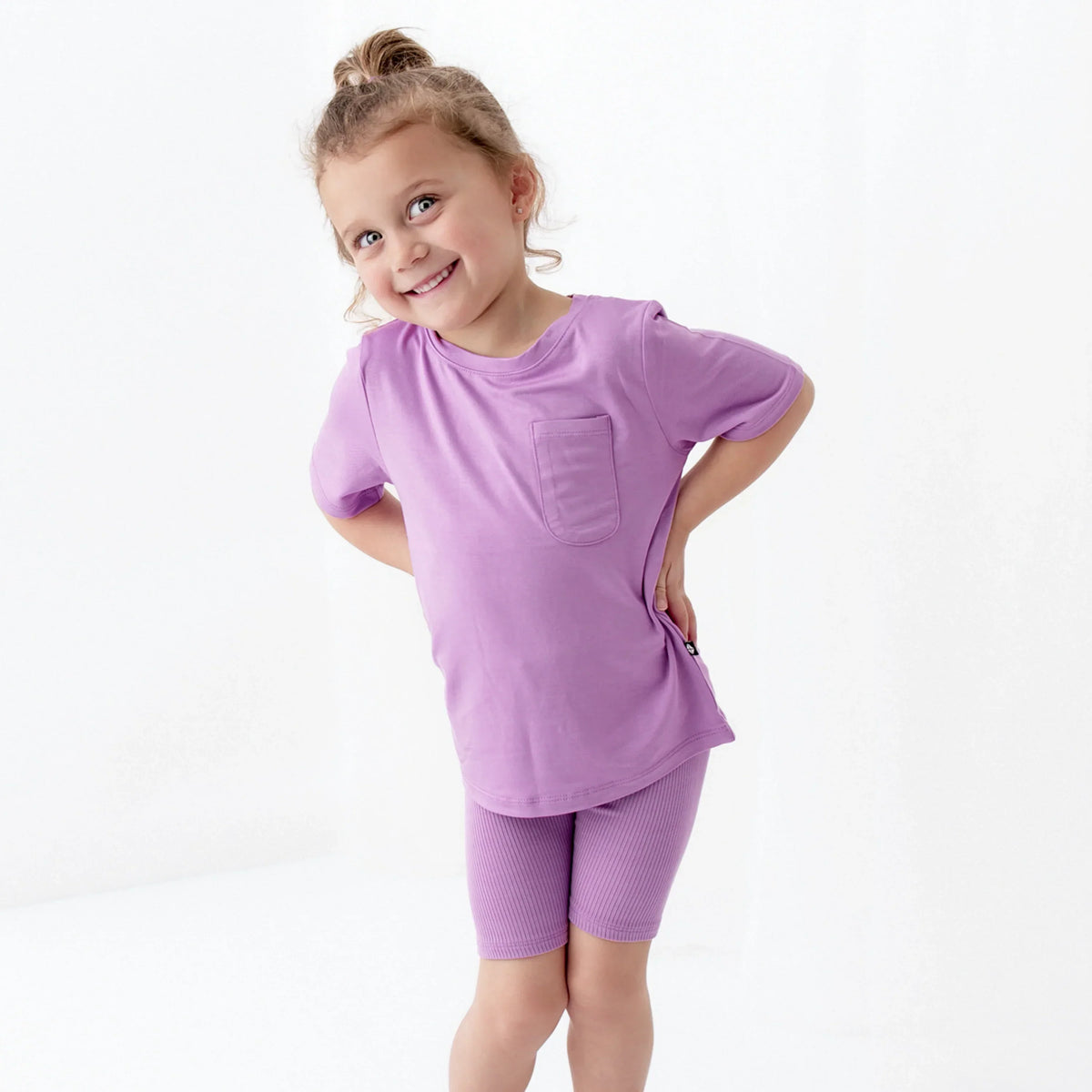 Ribbed Toddler Biker Shorts in Poi Main image