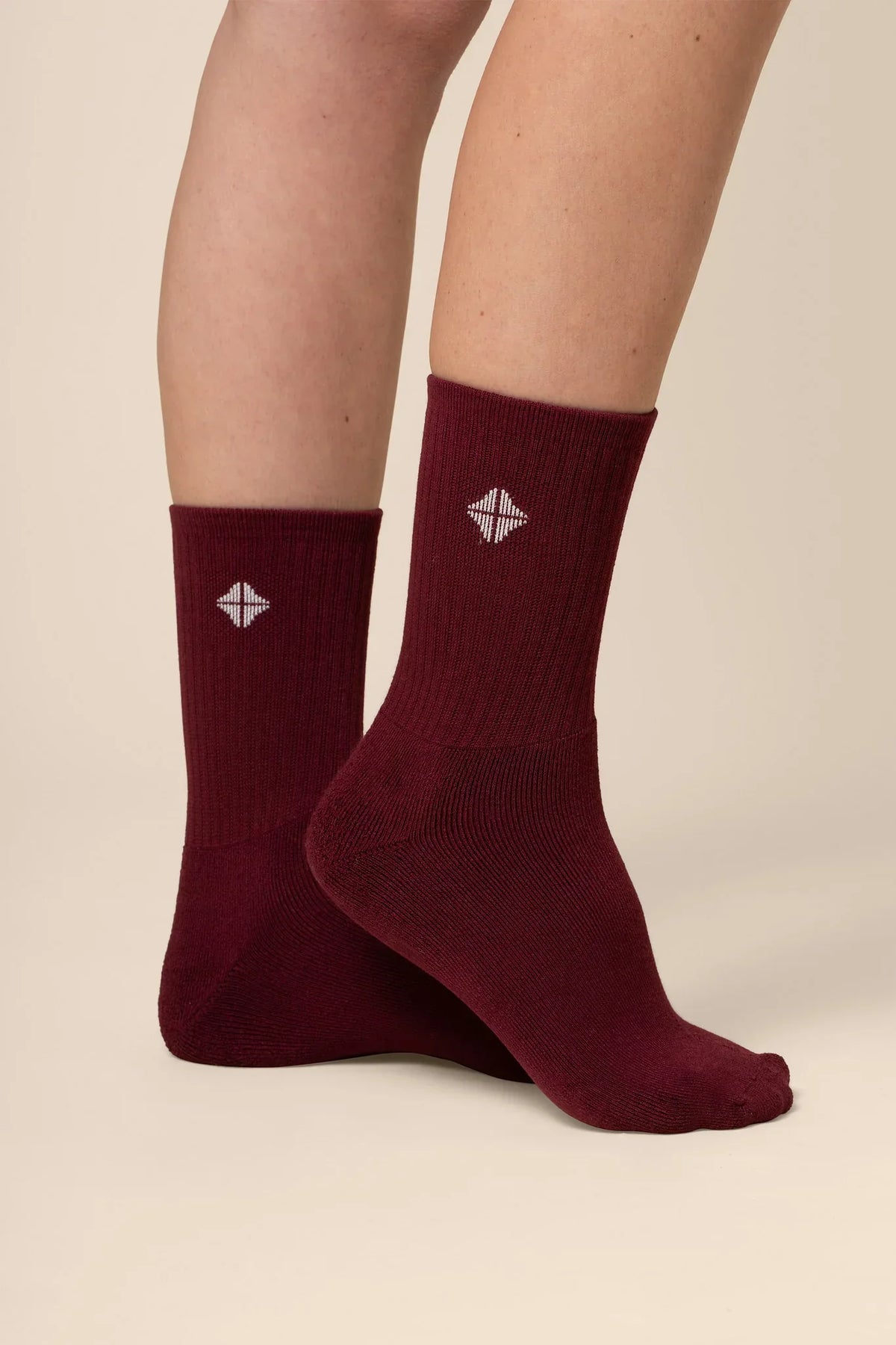 Adult Crew Socks in Burgundy Main image
