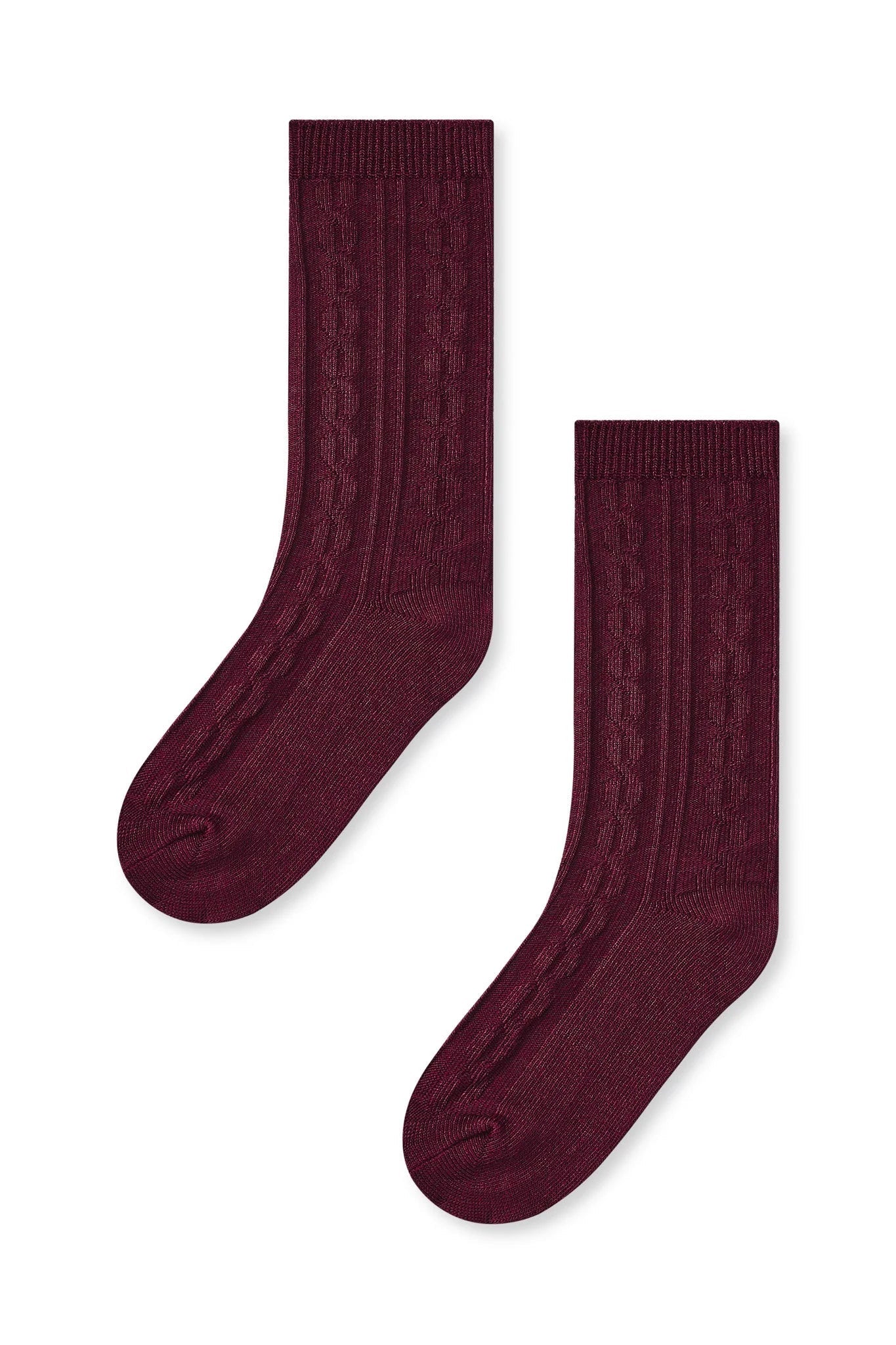 Knee High Socks in Burgundy Secondary image
