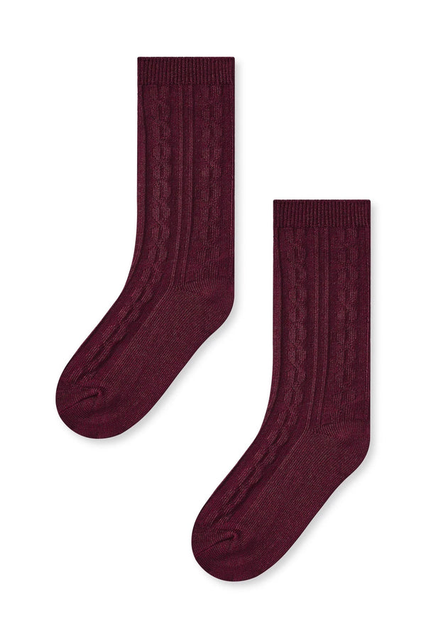 Knee High Socks in Burgundy