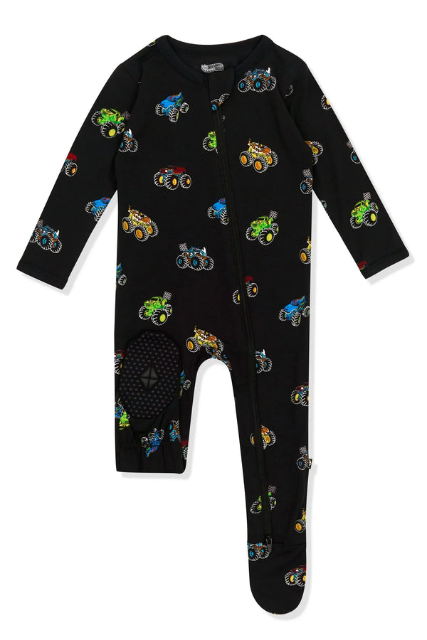 Zippered Footie in Monster Truck