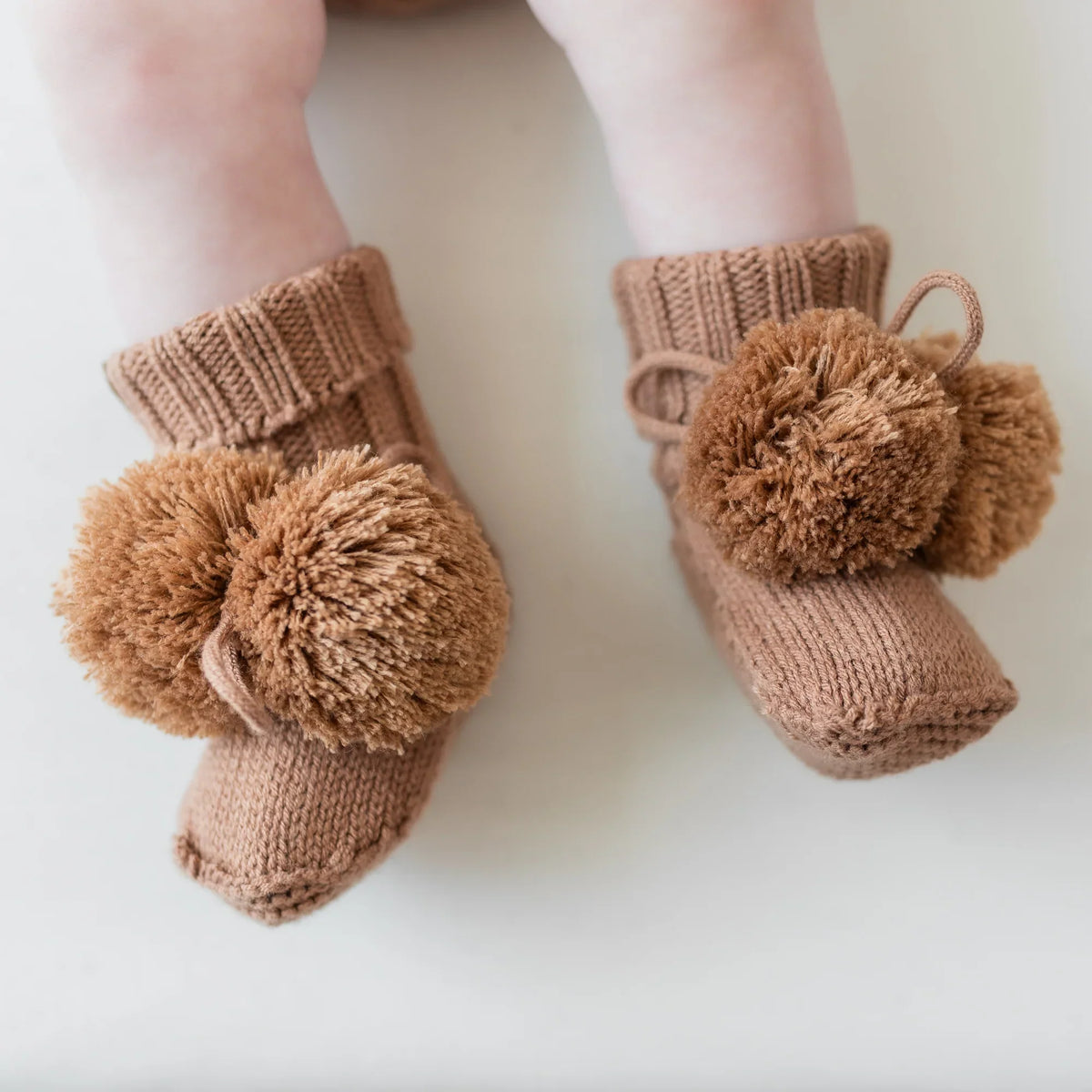 Knit Booties in Latte Main image