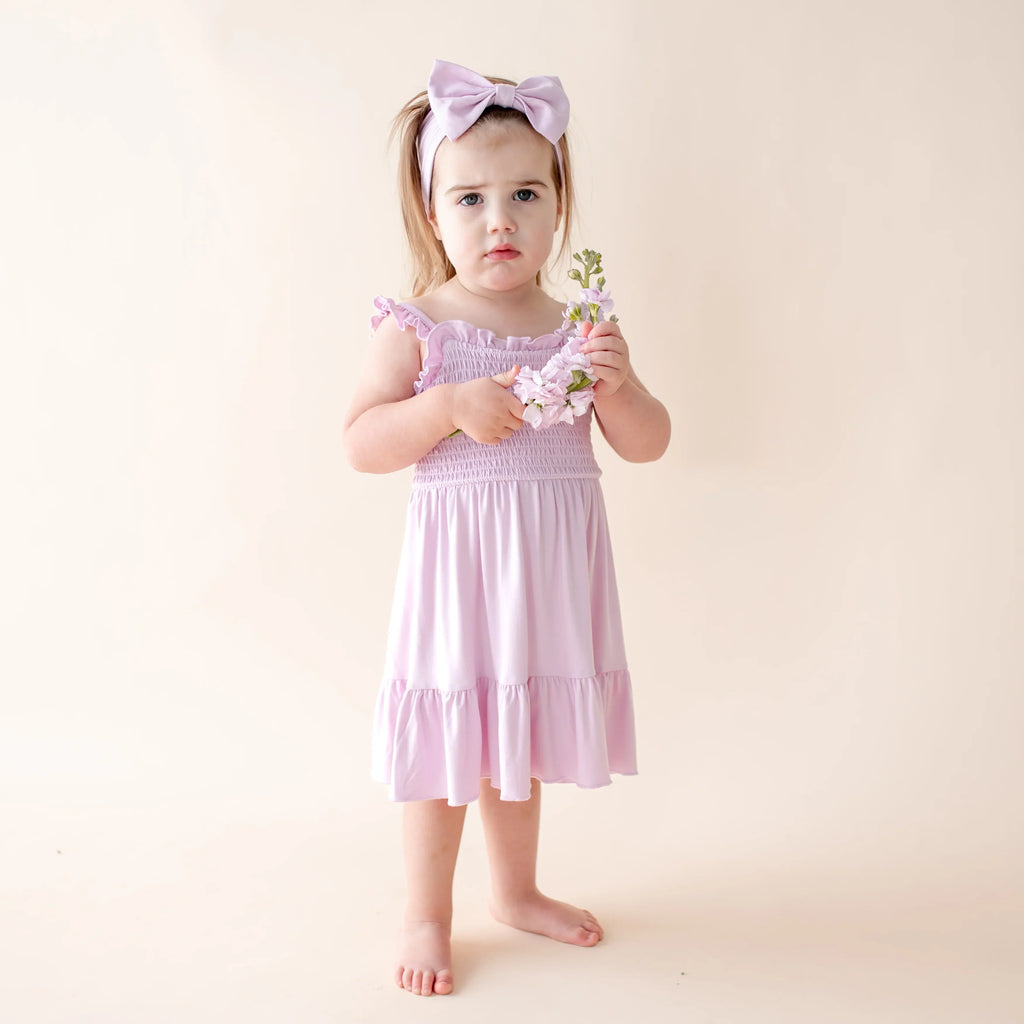 Smocked Dress in Thistle