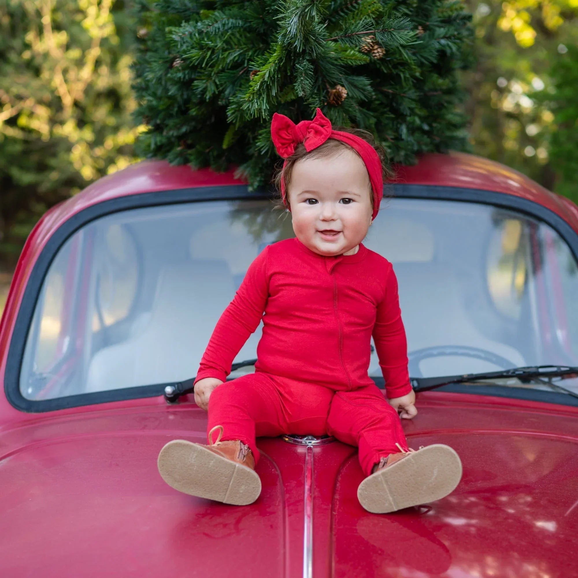 Zippered Romper in Cardinal Secondary image