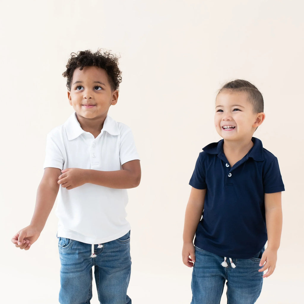 Toddler Short Sleeve Polo in Navy