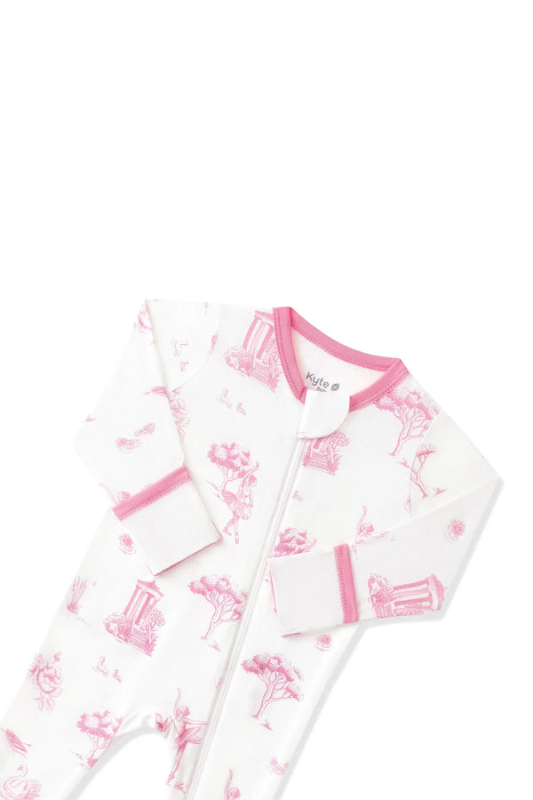 Zippered Footie in Toile Ballet