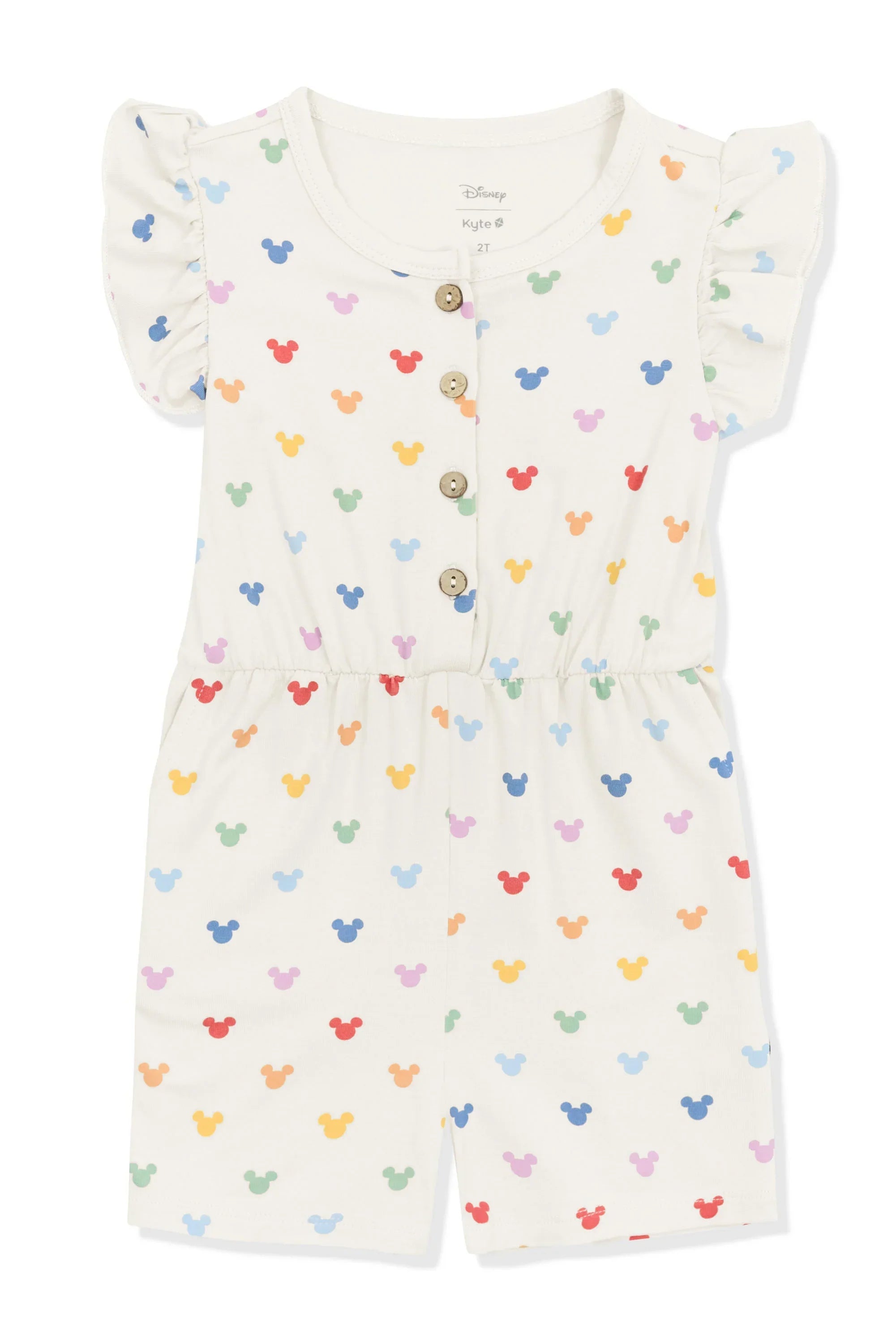 Flutter Sleeve Romper in Pastel Mickey Mouse Secondary image