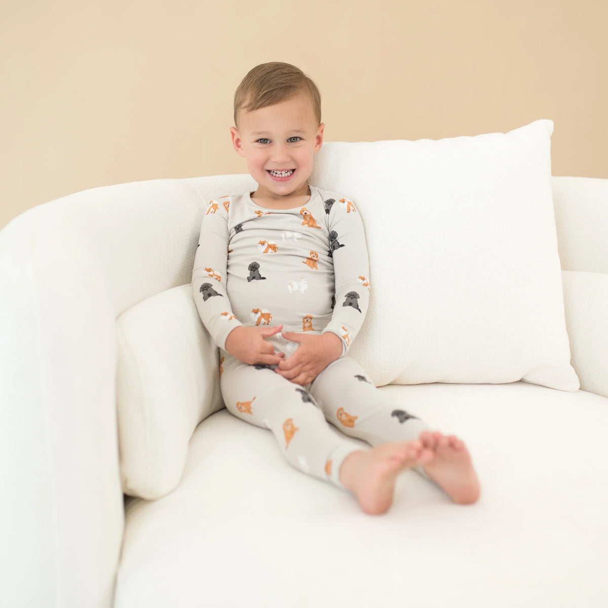 Long Sleeve Pajamas in Fluffy Dog Main image