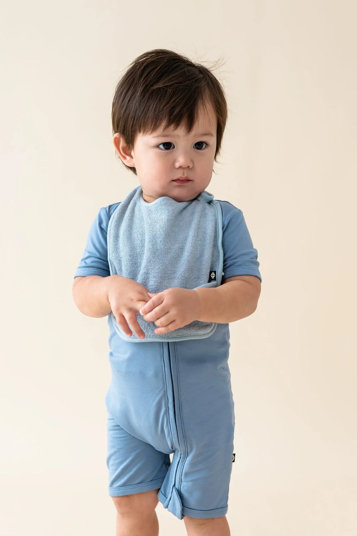 Terry Pocket Bib in Fog Main image