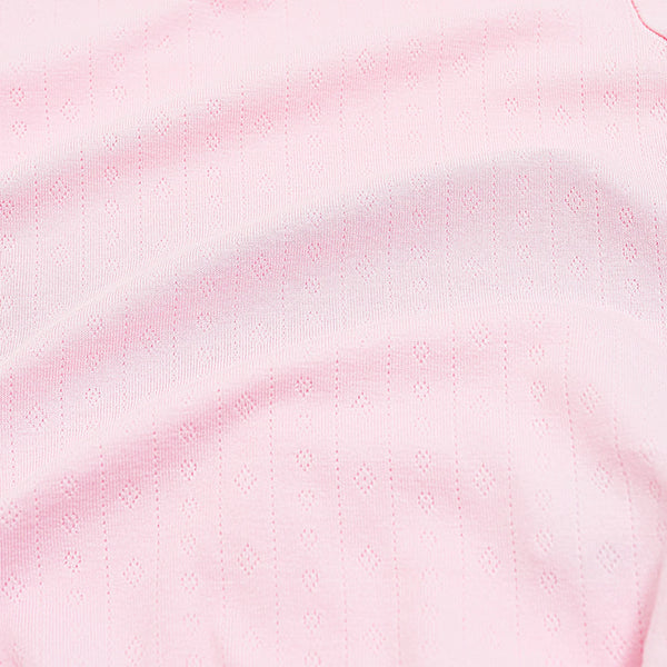 Pointelle Zippered Footie in Sakura