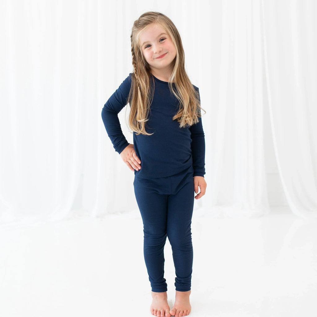 Long Sleeve Pajamas in Navy