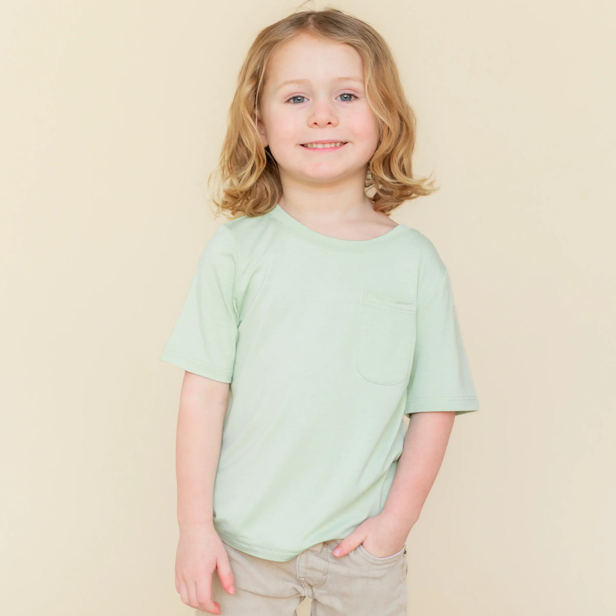 Toddler Crew Neck Tee in Basil Main image