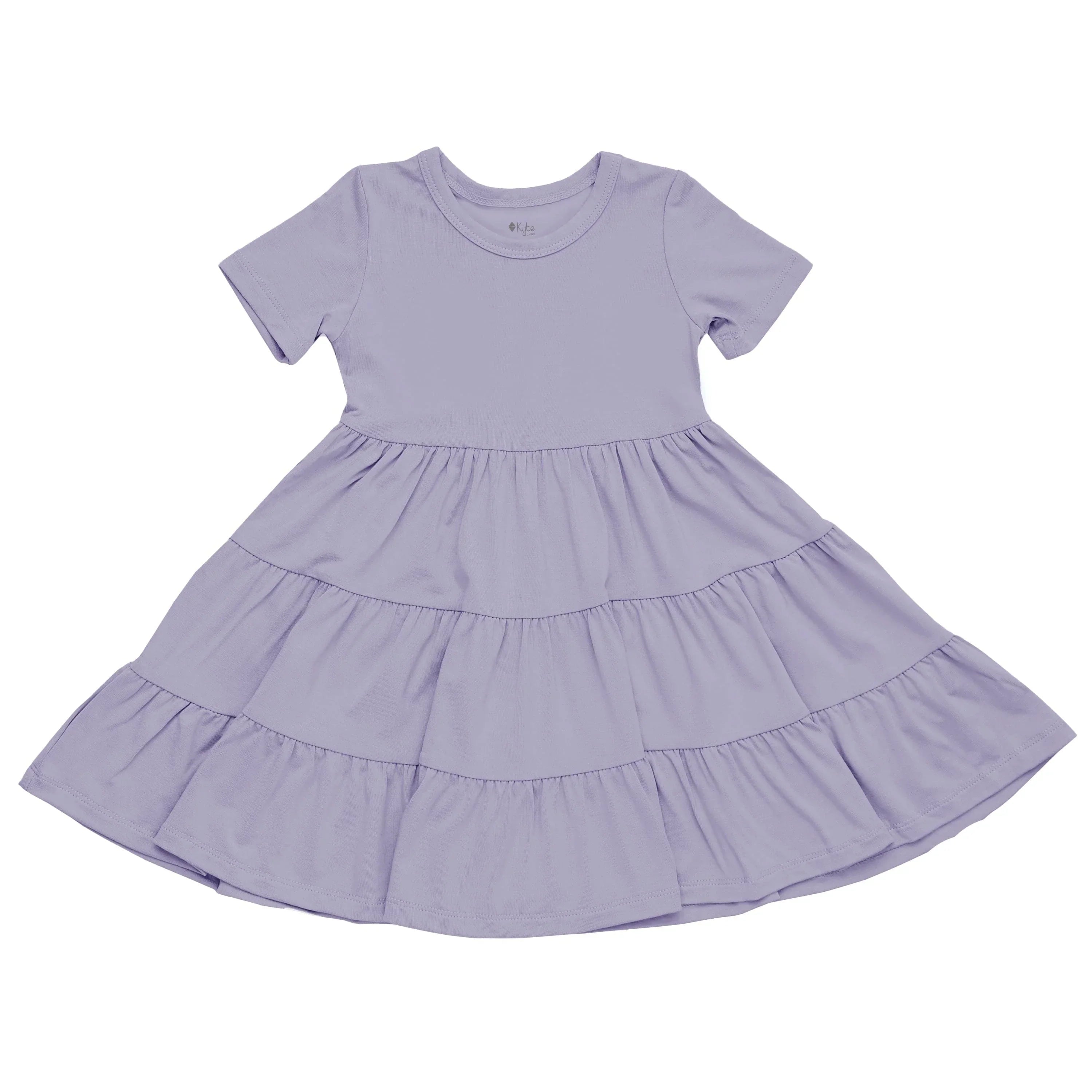 Short Sleeve Tiered Dress in Taro Secondary image
