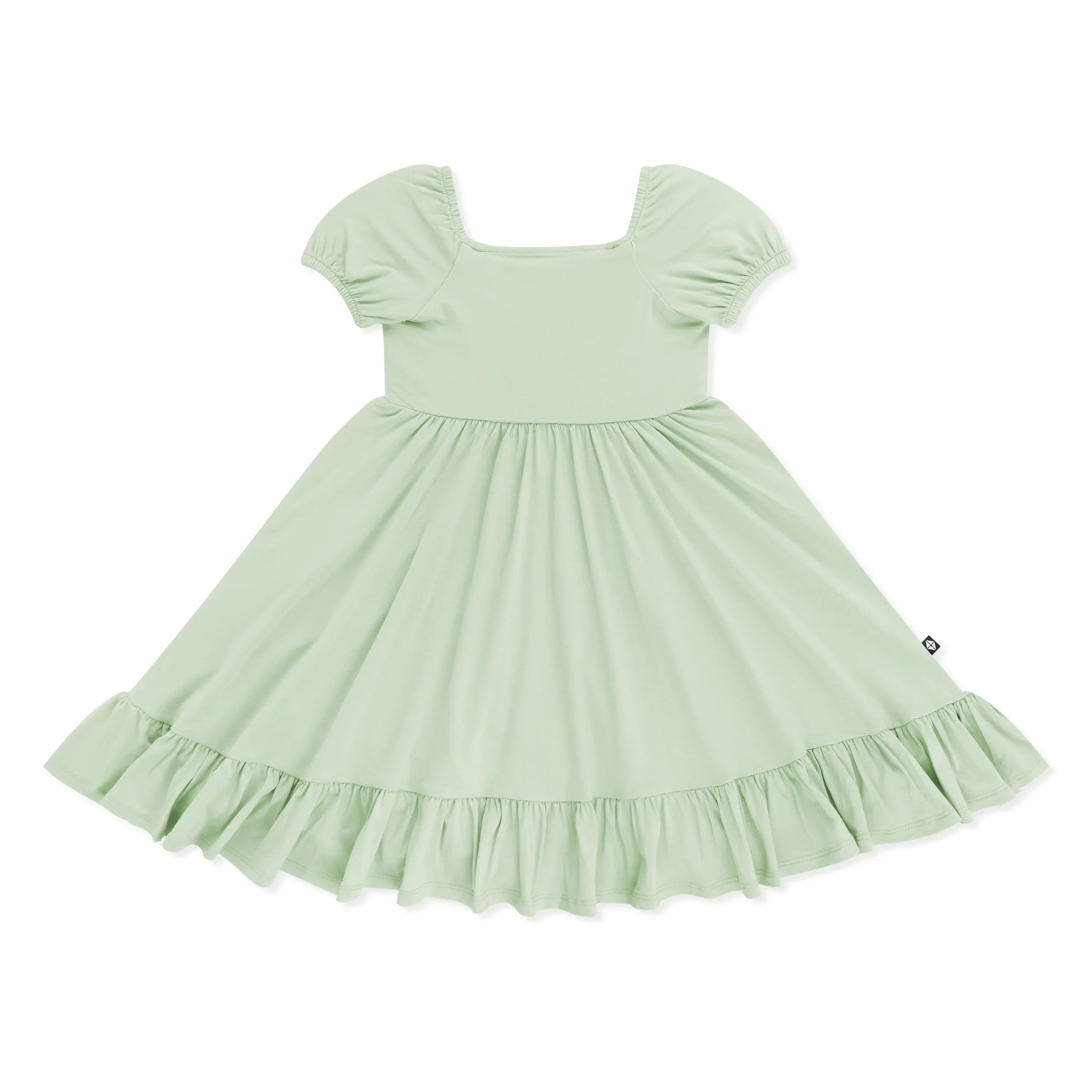 Puff Sleeve Twirl Dress in Basil Secondary image
