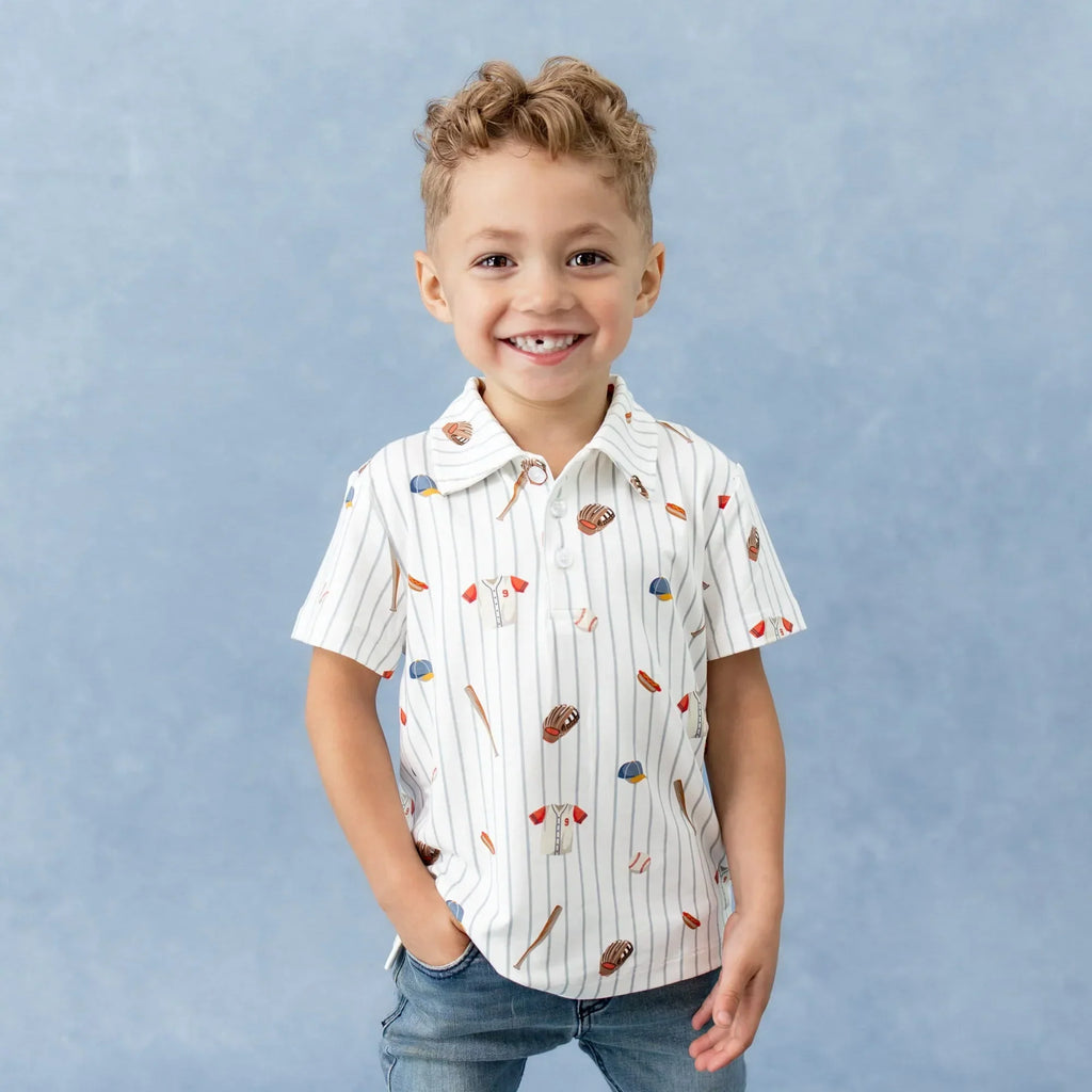 Toddler Short Sleeve Polo in Home Run