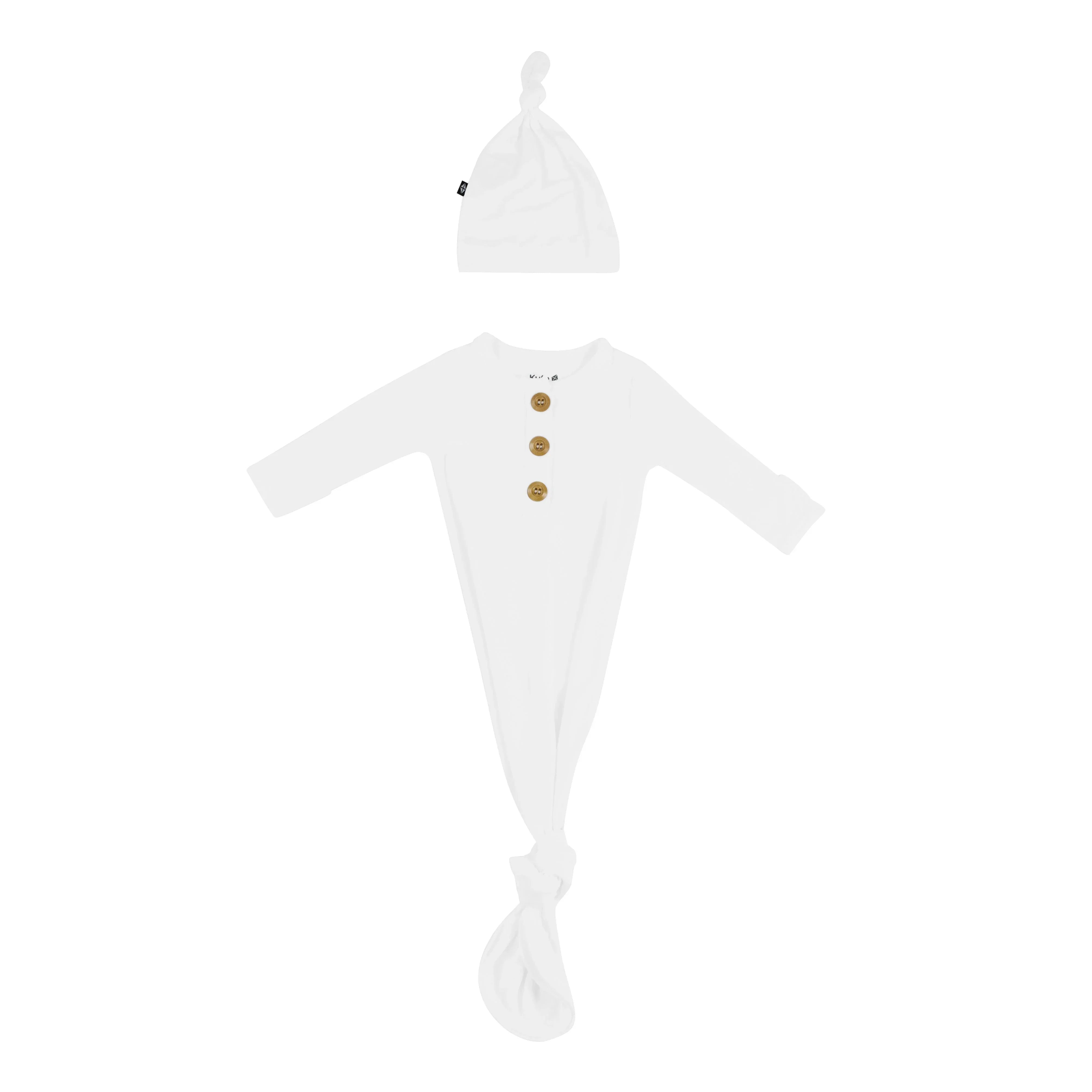 Knotted Gown with Hat Set in Cloud Secondary image