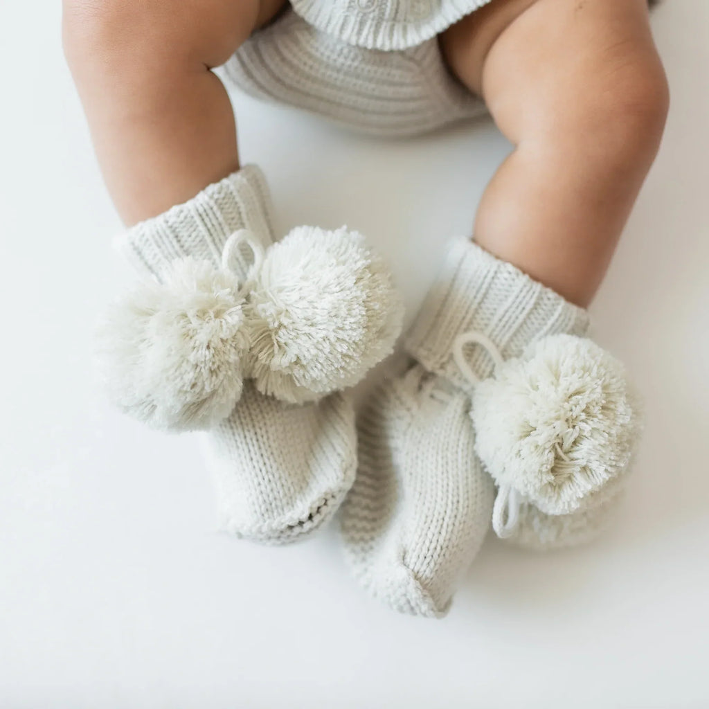 Knit Booties in Oat