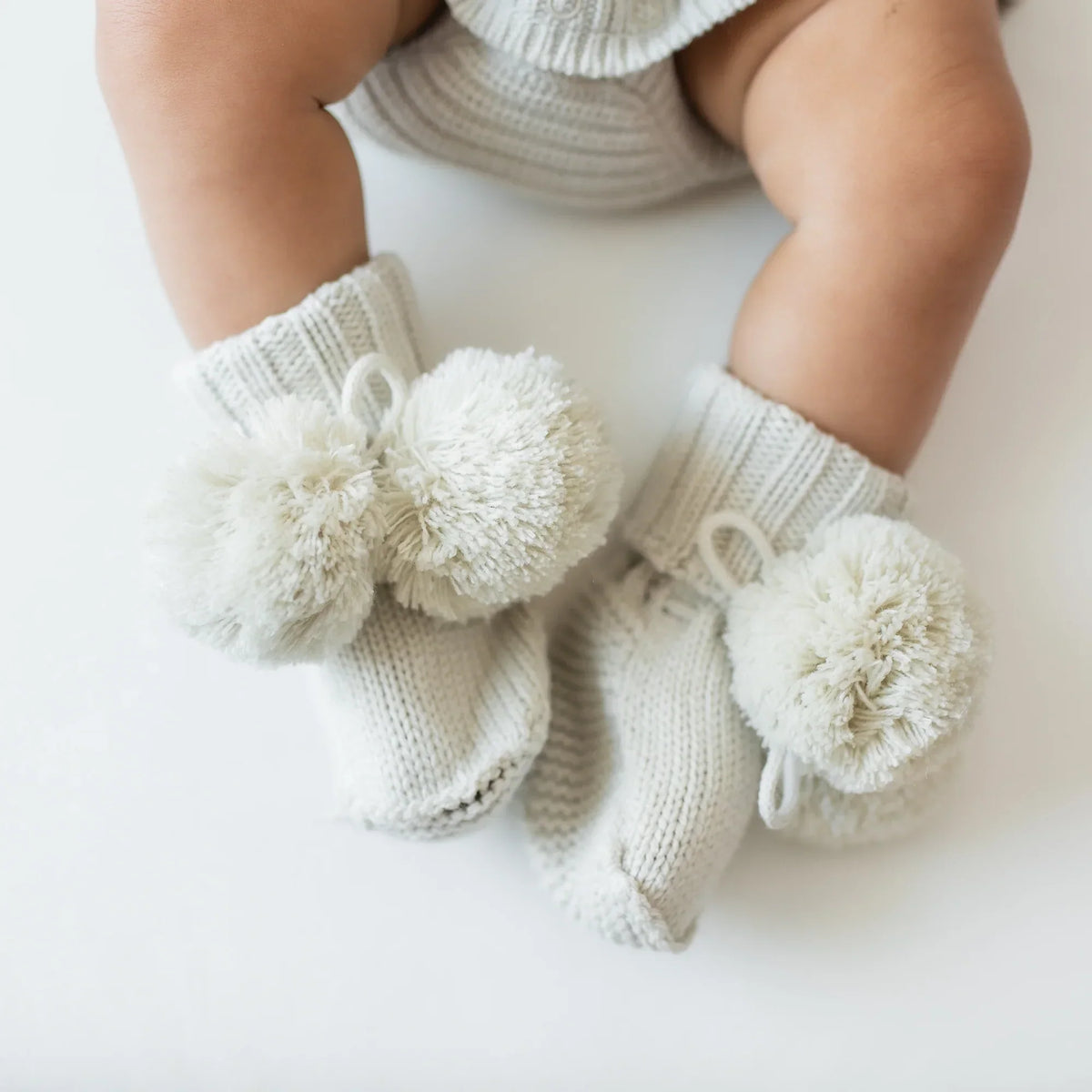Knit Booties in Oat Main image