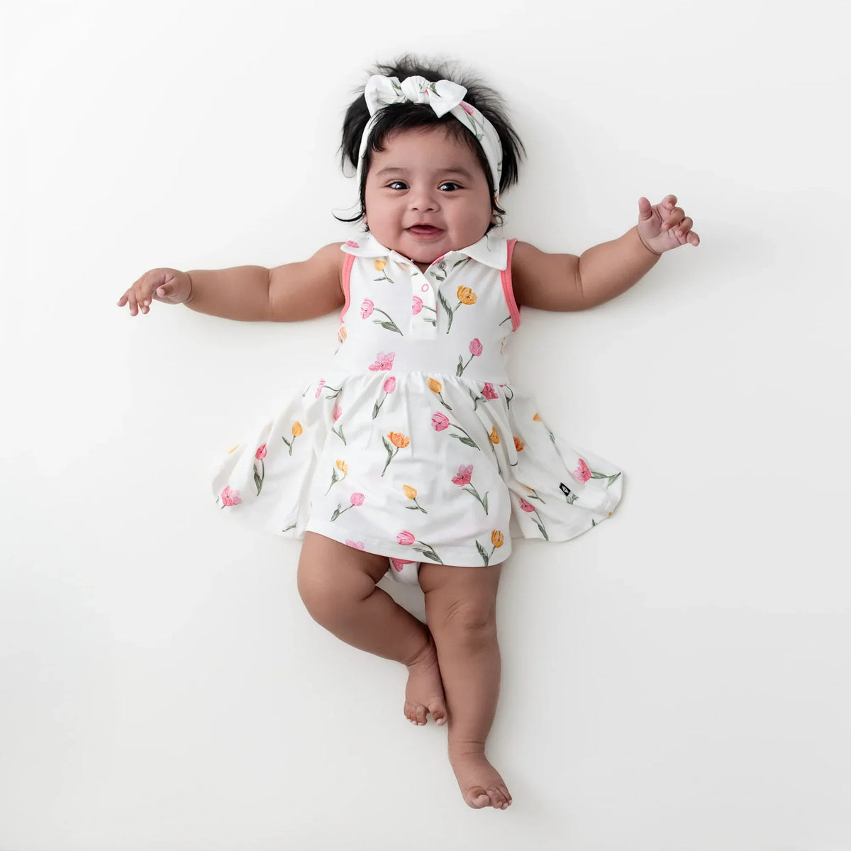 Polo Bodysuit Dress in Tulip Main image