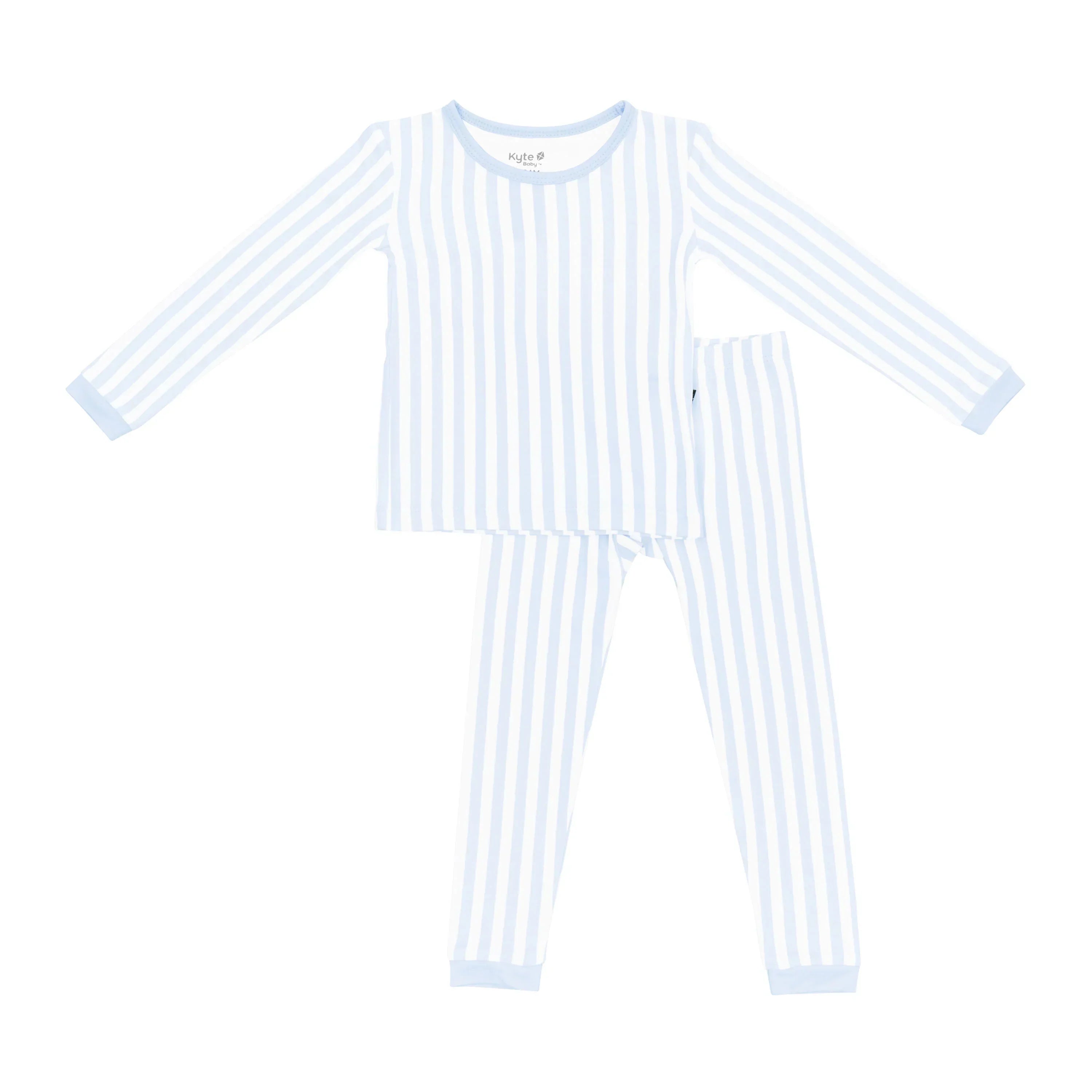 Long Sleeve Pajamas in Small Mist Stripe Secondary image