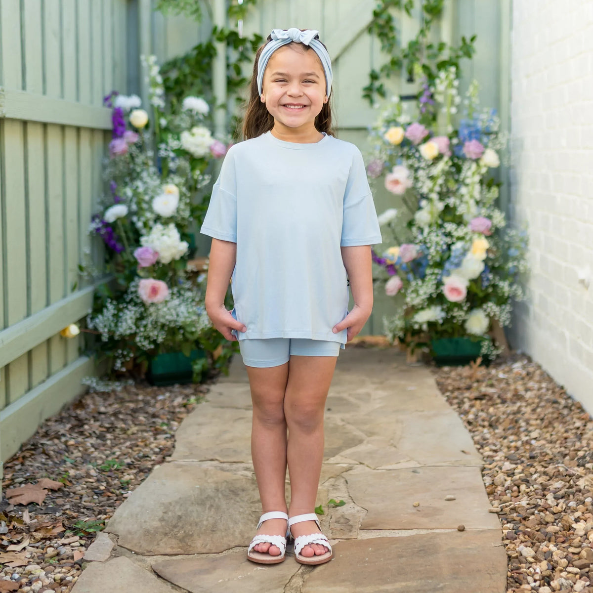 Toddler Biker Short Set in Breeze Main image
