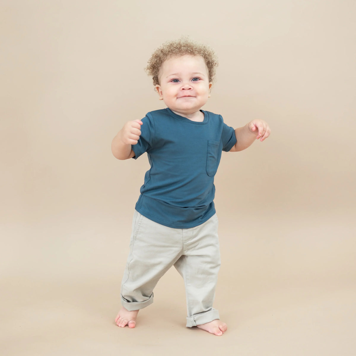 Toddler Crew Neck Tee in Atlantic Main image
