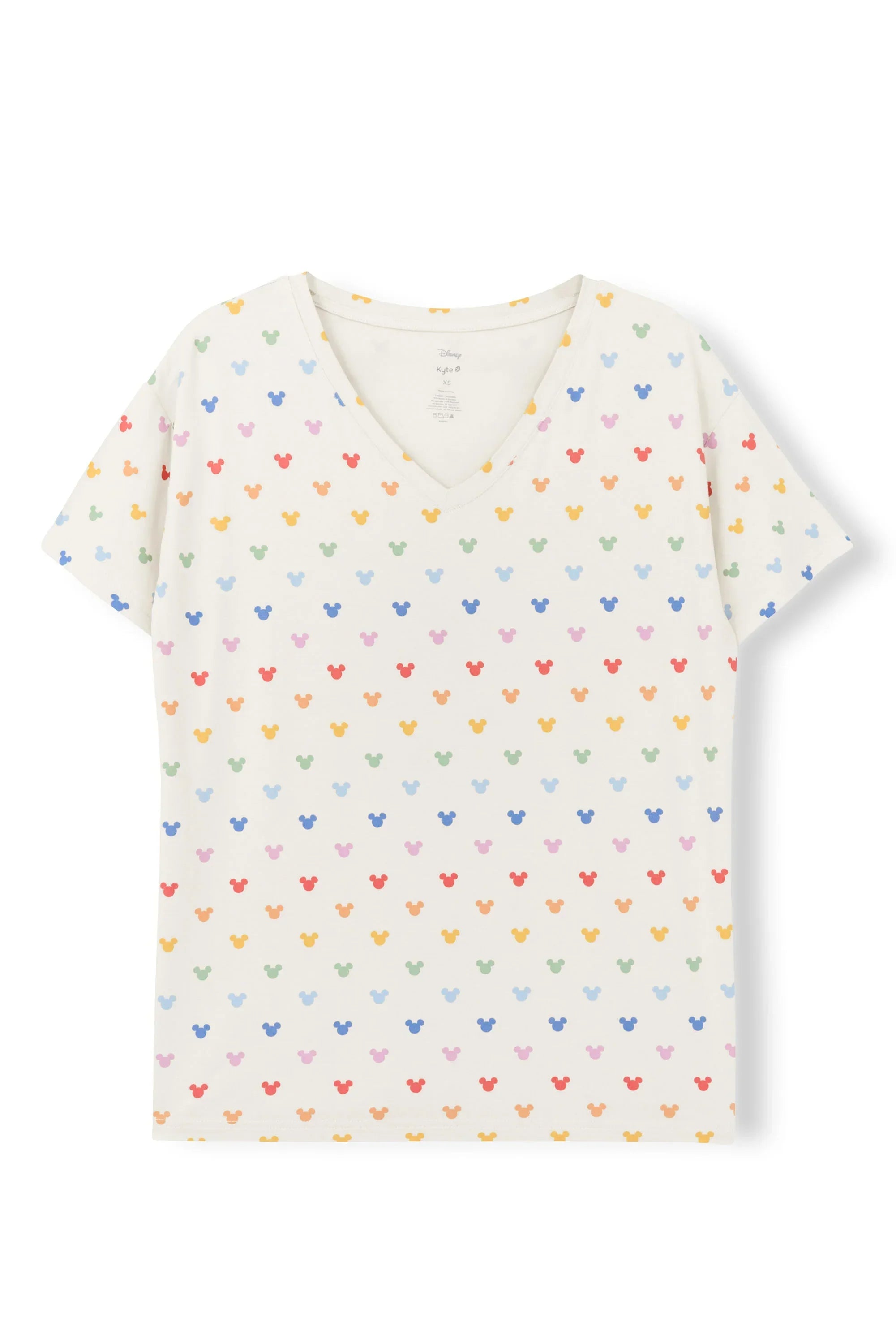 Women's Relaxed Fit V-Neck in Pastel Mickey Mouse Secondary image