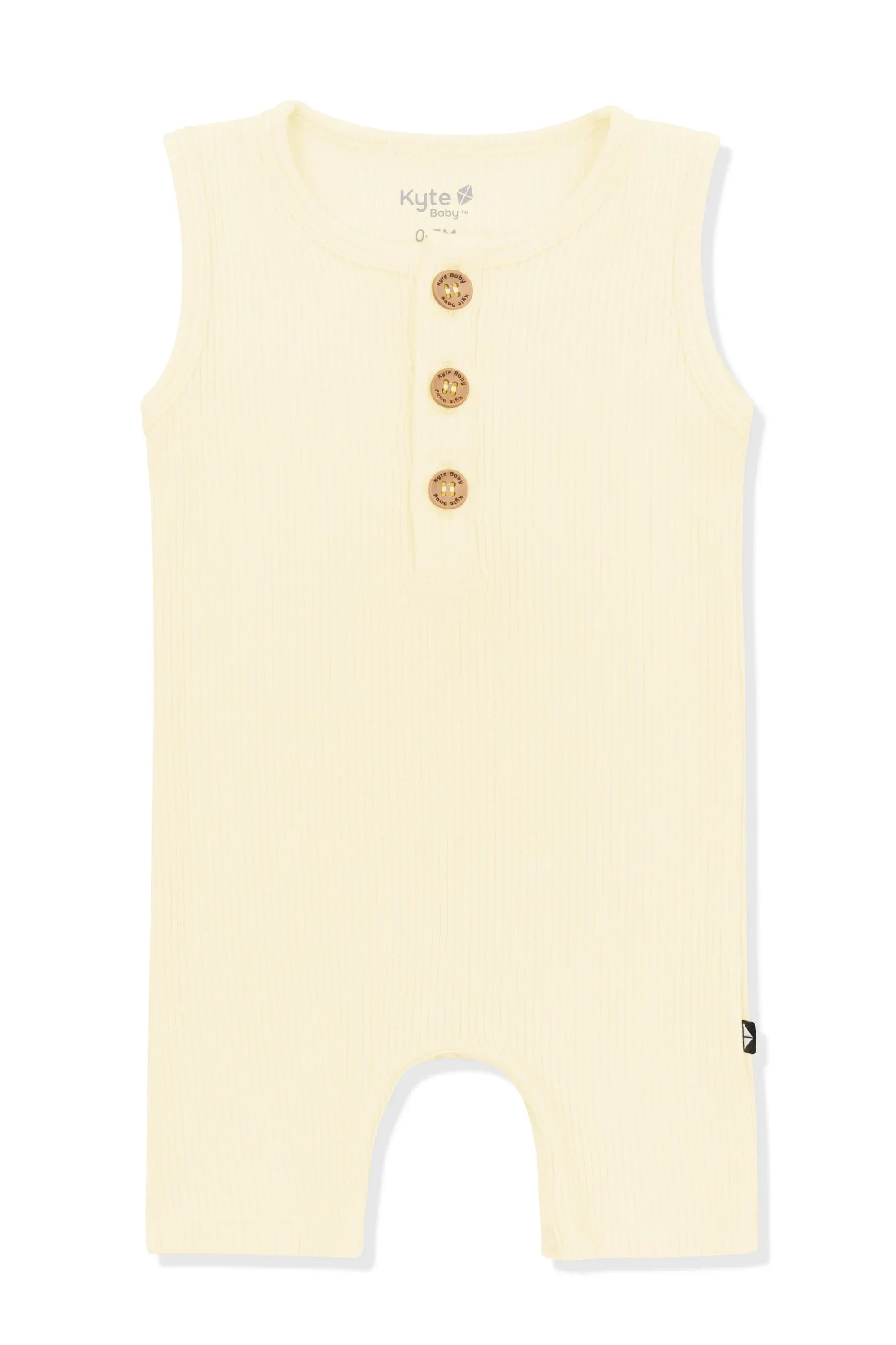 Ribbed Sleeveless Shortall in Chamomile Secondary image