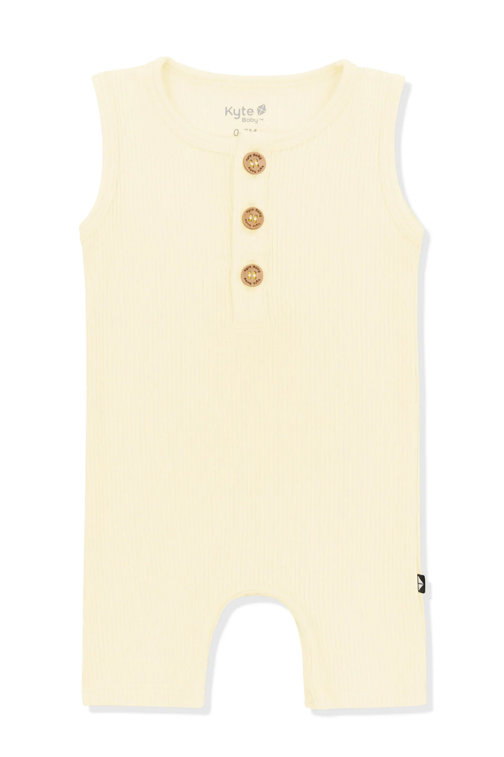 Ribbed Sleeveless Shortall in Chamomile