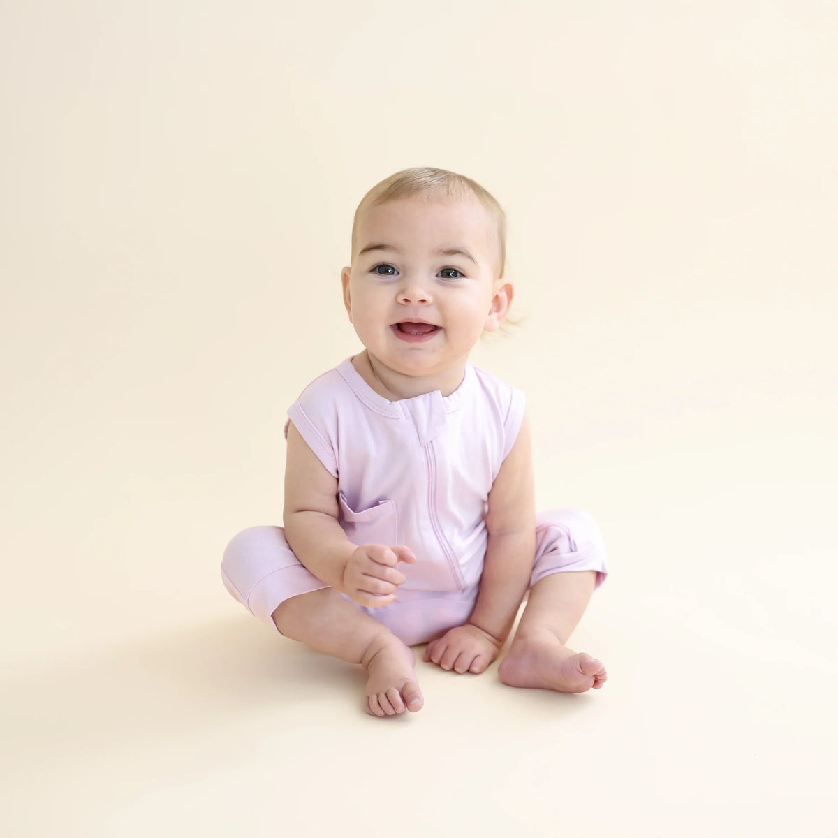 Zippered Sleeveless Romper in Thistle Main image