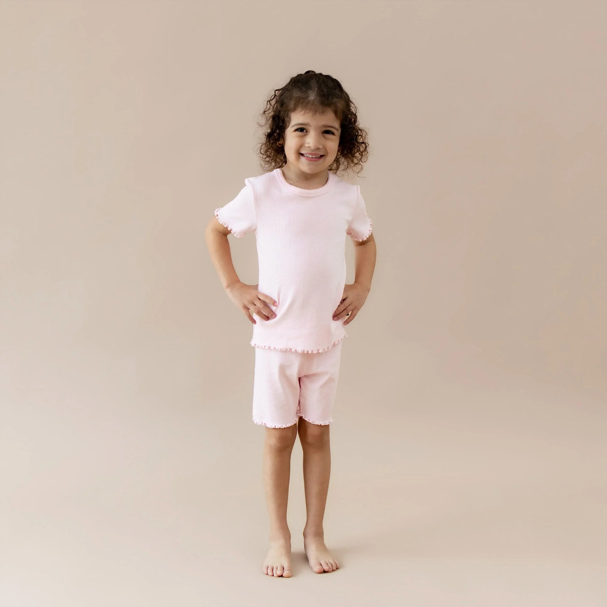 Pointelle Short Sleeve Set in Sakura Main image