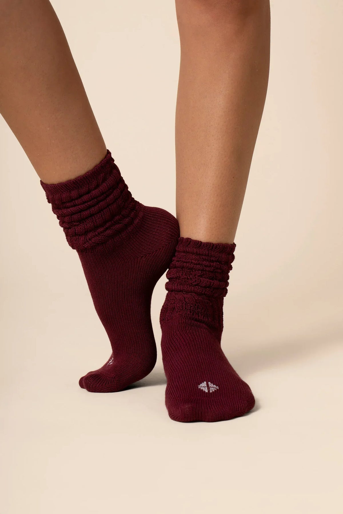 Adult Scrunch Socks in Burgundy Main image